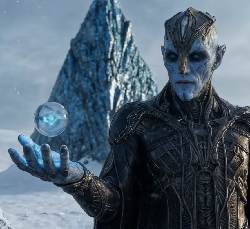 Alien character holding a glowing sphere, from an Anima Studios YouTube video